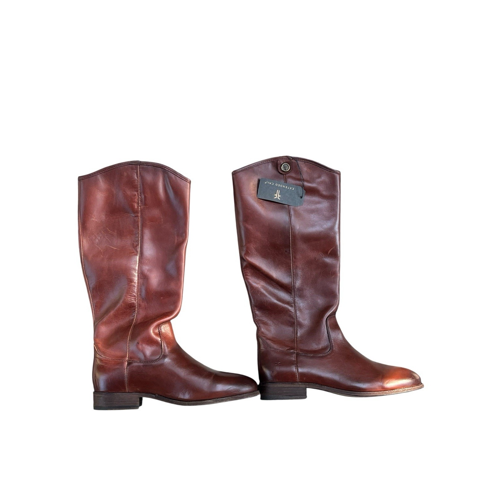 Frye Melissa 2 Button Knee-High Riding Boots Wide Extended Calf, Size 9m